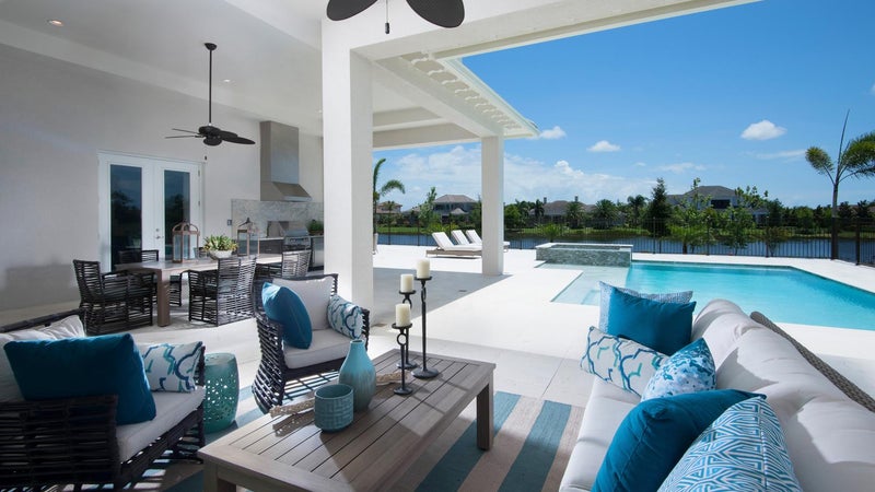 Outdoor Living at The Montclair by STOCK Signature Homes at The Lake Club in Lakewood Ranch Florida